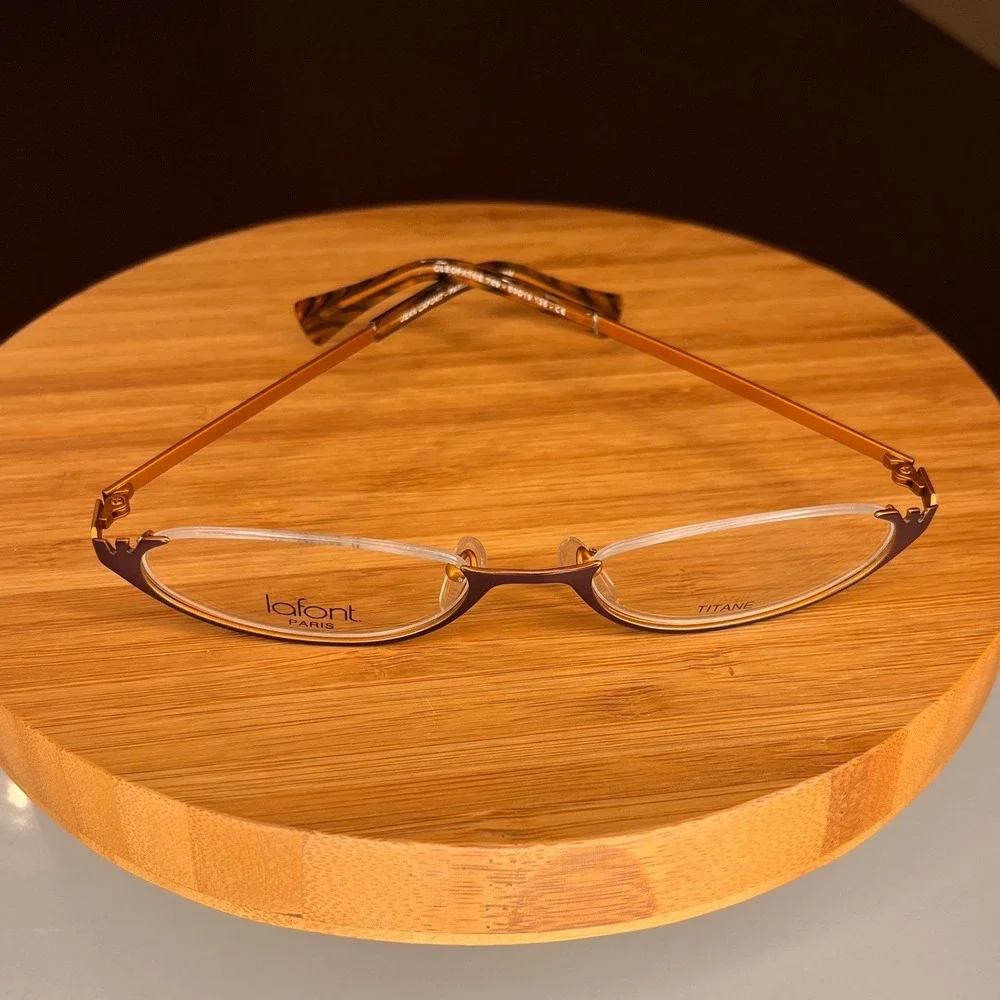 Lafont Paris Cleopatre 769 Purple Bronze Titanium Oval Eyeglasses 1Frames Only